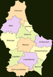 Landkaart van Groothertogdom Luxemburg